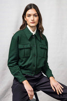 Veste Dione Vert Foncé doux et confortable, cintré, oversize, zippé ou à capuche