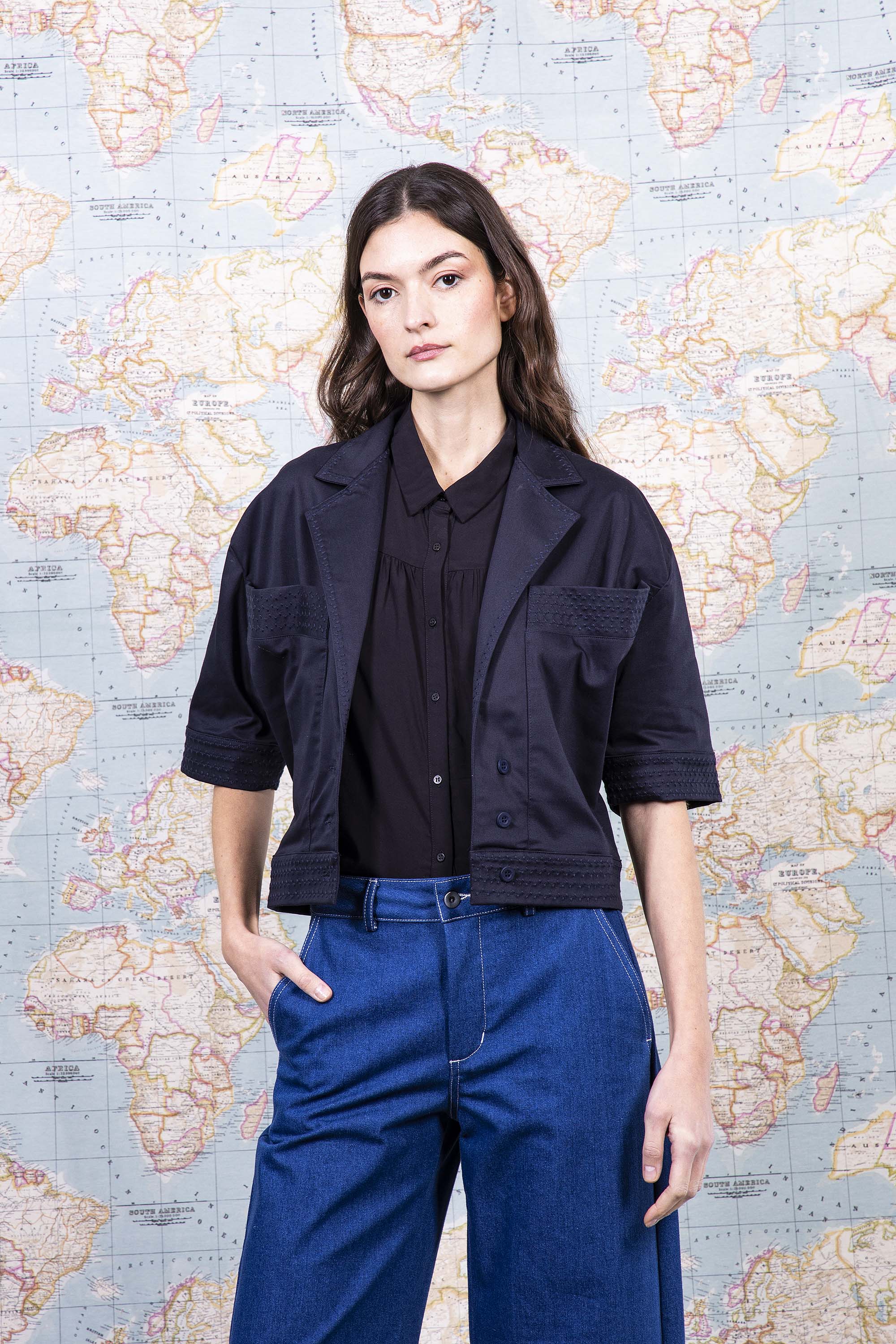 Veste Sofia Bleu Marine habiller une tenue, tendance classique, inspiration androgyne