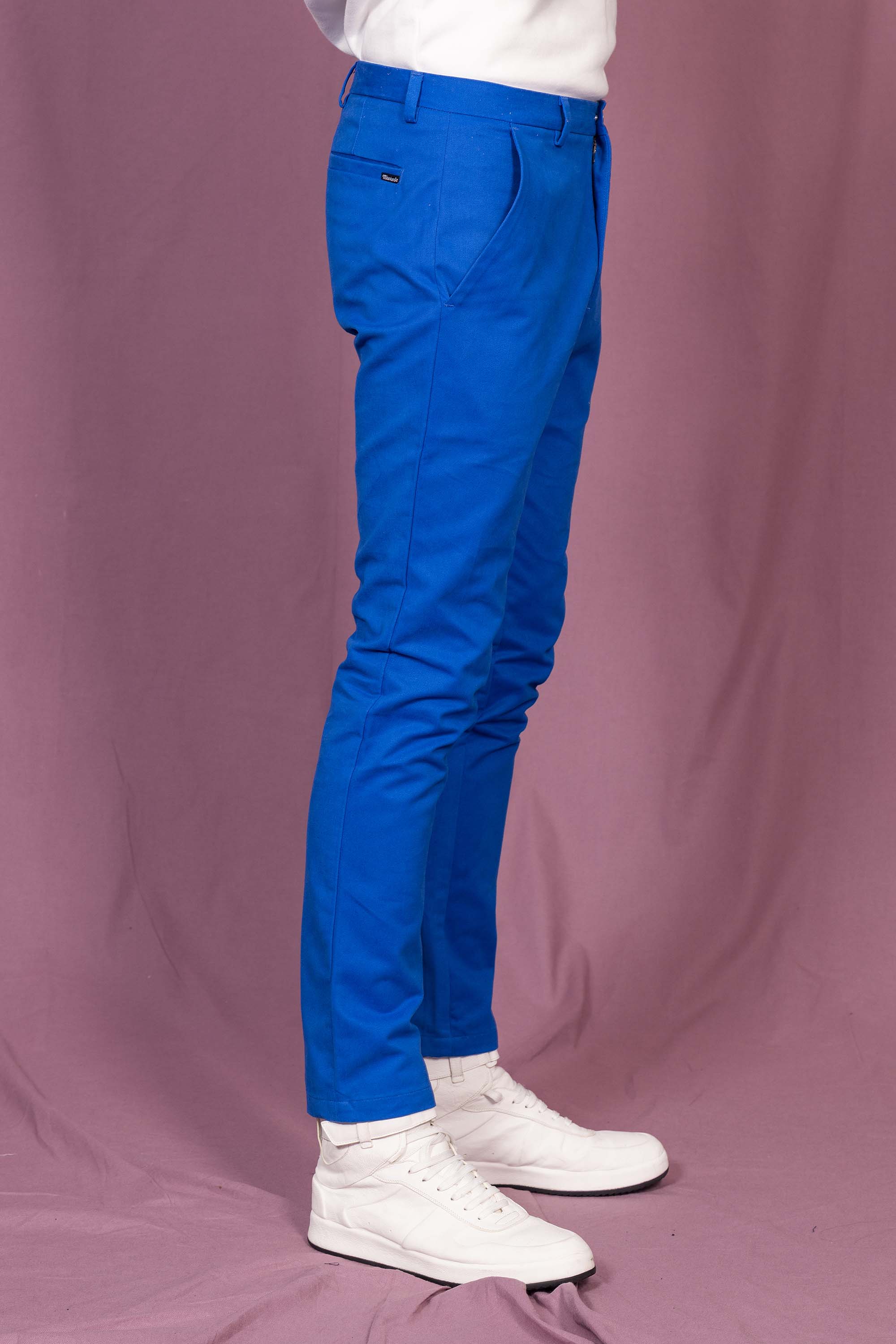 Pantalon homme cuir agneau stretch modèle Paul couleur bleu très